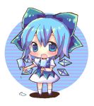  blue_hair bow chibi cirno hair_bow hina_hina popsicle simple_background touhou wings 