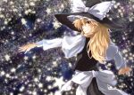  braid hat kirisame_marisa long_hair looking_back star tarou touhou witch_hat yellow_eyes 