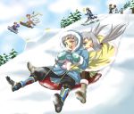  celica_yuki gensou_suikoden gensou_suikoden_tierkreis hero_(suikoden_tierkreis) jale liu liu-shen manaril marica marica_(suikoden_tierkreis) mubal roberto_(suikoden) ski sled snow snowboard suikoden suikoden_tierkreis 