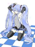  bad_id colored ginta hatsune_miku long_hair necktie thigh-highs thighhighs tubaki twintails vocaloid 