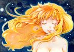  closed_eyes kokkoro long_hair macross macross_frontier nude sheryl_nome singing traditional_media wind 