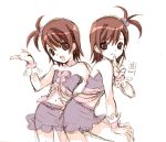  2girls blush_stickers child cute_&amp;_girly_(idolmaster) futami_ami futami_mami idolmaster koge_donbo siblings twins v 