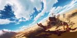  blue_sky city clouds desert mecha mocha_(cotton) mountain no_humans original ruins scenery sky 