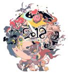  2018 agent_8 amaterasu androgynous animal asymmetrical_clothes black_shirt bodypaint boots chara_(undertale) crop_top crossover domu_(hamadura) fire frisk_(undertale) heart kirby kirby_(series) looking_at_viewer magatama meta_knight midriff miniskirt monster_boy octarian ookami_(game) papyrus_(undertale) pink_hair pointy_ears rosary sans shield shirt simple_background skeleton skirt smile splatoon splatoon_2 splatoon_2:_octo_expansion striped striped_shirt striped_sweater super_smash_bros. sweater tentacle_hair undertale undyne wolf 