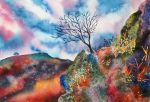  bare_tree commentary commentary_request cxykinya landscape multicolored nature original outdoors plant scenery sky traditional_media tree watercolor_(medium) 