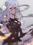  1girl android armlet ass black_gloves black_shorts breasts cowboy elbow_gloves floating_hair gloves holding holding_sword holding_weapon large_breasts long_hair looking_at_viewer looking_to_the_side nier_(series) nier_automata pink_lips robot_joints short_shorts shorts silver_hair simoneferriero solo sword tank_top upper_body weapon western yellow_eyes yorha_type_a_no._2 