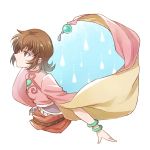  1girl annie_barrs belt bracelet brown_eyes brown_hair expressionless flipped_hair jewelry mishiro_(andante) pink_shirt profile shirt short_hair solo tales_of_(series) tales_of_rebirth upper_body 