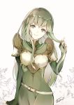  1girl armor atoatto elbow_gloves fingerless_gloves fire_emblem fire_emblem:_mystery_of_the_emblem fire_emblem_echoes:_mou_hitori_no_eiyuuou gloves green_eyes green_hair headband long_hair paola pegasus_knight smile solo 