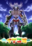  6+girls absurdres animal_ears antlers arabian_oryx_(kemono_friends) arm_hug armadillo_ears armor armored_boots arms_around_neck arms_up aurochs_(kemono_friends) bandage bandaged_leg bare_arms bare_shoulders barefoot_sandals bear_paw_hammer black_gloves black_hair black_legwear black_neckwear black_skirt blonde_hair blue_eyes blue_hair boots breast_pocket brown_eyes brown_hair camouflage camouflage_shirt camouflage_skirt cardigan carrying chameleon_tail clenched_hands closed_mouth crested_porcupine_(kemono_friends) dark_skin fangs full_body fur_collar gattai giant_armadillo_(kemono_friends) gloves glowing glowing_eyes green_eyes green_hair green_skirt grey_hair grey_neckwear grey_shirt hands_up hat highres holding holding_weapon hood hood_up horns hug hug_from_behind japanese_black_bear_(kemono_friends) kemono_friends knee_pads leg_hug lion_(kemono_friends) lion_ears lion_tail long_hair looking_at_another looking_at_viewer looking_up low_ponytail midriff moose_(kemono_friends) moose_ears multicolored_hair multiple_girls necktie night night_sky open_mouth orange_hair oryx_ears outdoors panther_chameleon_(kemono_friends) pantyhose pocket porcupine_ears red_eyes red_neckwear sandals satsuki_(notsachiko) shirt shoebill_(kemono_friends) short_hair short_sleeves side_ponytail skirt sky sleeveless smile sparkle standing star_(sky) starry_sky stomach tail thigh-highs toned upside-down waist_hug weapon white_hair white_rhinoceros_(kemono_friends) white_shirt white_skirt yellow_eyes zettai_ryouiki 