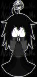  1girl care crying daisy flower hands_over_eyes highres messy_hair monochrome petscop yatsunote 