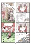  4koma 6+girls animal_ears bangs blunt_bangs capybara_(kemono_friends) cerulean_(kemono_friends) character_request comic fox_ears head_wings highres japanese_crested_ibis_(kemono_friends) kemono_friends multicolored_hair multiple_4koma multiple_girls murakami_rei music musical_note nervous oinari-sama_(kemono_friends) page_number pallas&#039;s_cat redhead silent_comic singing small-clawed_otter_(kemono_friends) trembling white_hair yellow_eyes 