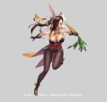  1girl alternate_costume animal_ears brown_hair bunnysuit cuboon fire_emblem fire_emblem_heroes fire_emblem_if kagerou_(fire_emblem_if) official_art pantyhose rabbit_ears solo 