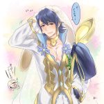  1boy alfonse_(fire_emblem) alternate_costume animal_ears arm_behind_head blood chibi_inset fake_animal_ears fire_emblem fire_emblem_heroes highres hood hood_up male_focus nosebleed rabbit_ears spoon thumbs_up 