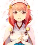  1girl capelet fire_emblem fire_emblem_if hairband petals pink_eyes pink_hair sakura_(fire_emblem_if) simple_background solo white_background 