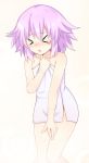  &gt;_&lt; 1girl blush covering doria_(5073726) highres naked_towel neptune_(choujigen_game_neptune) neptune_(series) open_mouth purple_hair solo towel white_towel 