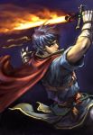  blue_hair cape fire_emblem fire_emblem:_souen_no_kiseki fire_emblem_path_of_radiance fire_emblem_radiant_dawn gloves headband ike male sword weapon 