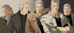  batou cigarette clifford_(artist) comparison fingerless_gloves ghost_in_the_shell gloves male multiple_persona ponytail 