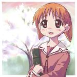  azumanga_daioh blush child graduation jpeg_artifacts lowres mihama_chiyo oekaki school_uniform smile twintails 