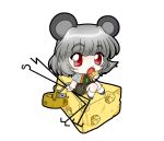  basket cheese chibi fang getter03 grey_hair mouse mouse_ears mouse_tail nagisuke nazrin red_eyes tail touhou 