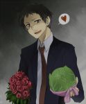  adachi_tohru cabbage flower heart male meru necktie persona persona_4 rose 