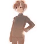  bad_id brown_eyes brown_hair gakuran hand_on_hip hourou_musuko school_uniform short_hair yoshioka_mitsuko 