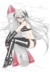  bakufu bone bones bra fuu_(futian) lingerie long_hair panties personification rocket shiiboozu sketch striped striped_bra striped_panties tears thigh-highs thighhighs ultra_series ultraman_(1st_series) ultraman_(copyright) underwear white_hair 