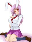  bunny_ears hatakenaka long_hair necktie purple_hair rabbit_ears red_eyes reisen_udongein_inaba touhou 