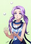  leona_(pixiv) long_hair purple_eyes purple_hair scarf twintails violet_eyes 