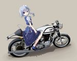  braid izayoi_sakuya maid motor_vehicle motorcycle silver_hair tomcat touhou twin_braids vehicle 