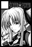  fate_testarossa hagane_soushi kagura_soushi long_hair lowres mahou_shoujo_lyrical_nanoha mahou_shoujo_lyrical_nanoha_strikers monochrome twintails 