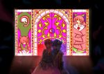  highres kaenbyou_rin kaenbyou_rin_(cat) komeiji_koishi komeiji_satori reiuji_utsuho reiuji_utsuho_(bird) stained_glass touhou 