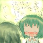    antenna antennae bad_id blush cape chibi green_hair innuendo kazami_yuuka reverse_trap rias-shiki_kawaii sexually_suggestive short_hair touhou translated translation_request wriggle_nightbug 