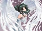 angel choker collar dress green_hair jpeg_artifacts wings 