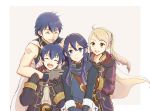  ahoge artist_request blue_eyes blue_hair blush closed_eyes father_and_daughter female_my_unit_(fire_emblem:_kakusei) fire_emblem fire_emblem:_kakusei gloves hood hooded_jacket jacket krom long_hair lucina mark_(fire_emblem) mother_and_son my_unit_(fire_emblem:_kakusei) open_mouth short_hair smile white_hair 
