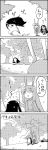  4koma :x animal_ears arms_up comic commentary_request greyscale highres houraisan_kaguya long_hair lying monochrome petals petting rabbit_ears reisen_udongein_inaba sitting smile tani_takeshi touhou track_suit translation_request tree yukkuri_shiteitte_ne |_| 