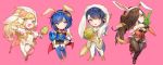  alfonse_(fire_emblem) animal_ears blonde_hair blue_eyes blue_hair blush breasts brother_and_sister brown_eyes brown_hair bunny_girl bunny_tail bunnysuit chibi cleavage detached_collar earmuffs egg fake_animal_ears fingerless_gloves fire_emblem fire_emblem:_mystery_of_the_emblem fire_emblem_heroes fire_emblem_if gloves green_eyes hair_over_one_eye headband kagerou_(fire_emblem_if) katua long_hair looking_at_viewer medium_breasts multicolored_hair ninja open_mouth pegasus_knight ponytail rabbit_ears scarf sharena short_hair siblings simple_background small_breasts smile tail thigh-highs white_background zuizi 