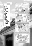  &gt;_&lt; 2girls cirno comic daiyousei english fairy_wings graphite_(medium) greyscale highres in_the_face monochrome multiple_girls newspaper side_ponytail touhou traditional_media wings yrjxp065 