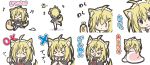  &gt;_&lt; +++ 1girl :&gt; :d :o ahoge animal animal_ears bangs beamed_semiquavers black_dress black_eyes blanket blonde_hair blush_stickers butterfly chibi closed_eyes closed_mouth crossed_arms dog_ears dog_girl dog_tail dress eyebrows_visible_through_hair facing_away facing_viewer hair_between_eyes holding holding_leash insect leash long_hair looking_at_viewer maid maid_headdress musical_note open_mouth original parted_lips puffy_short_sleeves puffy_sleeves quaver rinechun short_sleeves smile standing standing_on_one_leg tail thigh-highs thumbs_up tongue tongue_out translation_request white_legwear x_arms xd |_| 