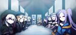  6+girls :d ^_^ abigail_williams_(fate/grand_order) bangs bare_shoulders bell beret black_dress black_gloves black_hat bleach blonde_hair blue_eyes blue_hair bow brown_eyes caster_lily chinese_clothes choker closed_eyes closed_mouth dress elbows_on_table euryale eyebrows_visible_through_hair facial_mark facial_scar fate/grand_order fate_(series) forehead_mark gloves gothic_lolita green_bow green_eyes hair_between_eyes hair_ornament hanfu hat headpiece hood hood_up horns ibaraki_douji_(fate/grand_order) indoors interlocked_fingers jack_the_ripper_(fate/apocrypha) jeanne_d&#039;arc_(fate)_(all) jeanne_d&#039;arc_alter_santa_lily lolita_fashion long_hair long_sleeves looking_at_viewer medusa_(lancer)_(fate) multiple_girls nursery_rhyme_(fate/extra) oni oni_horns open_mouth parody parted_bangs parted_lips pointy_ears puffy_short_sleeves puffy_sleeves purple_hair rider scar scar_on_cheek shawl short_sleeves silver_hair sitting sketch sleeves_past_fingers sleeves_past_wrists smile stheno strapless strapless_dress striped striped_bow table very_long_hair violet_eyes wada_kazu white_dress wide_sleeves wu_zetian_(fate/grand_order) 