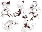  6+girls apron ascot asutora bare_legs bat_wings blush bobby_socks bow braid brooch clenched_hands closed_mouth dress flandre_scarlet flying_sweatdrops greyscale hair_bow hat hat_ribbon head_wings hong_meiling izayoi_sakuya jewelry knees_up koakuma long_hair looking_at_viewer looking_down lying miniskirt mob_cap monochrome multiple_girls necktie on_back open_mouth patchouli_knowledge pointy_ears puffy_sleeves remilia_scarlet ribbon shibari shibari_over_clothes shoes side_ponytail sitting skirt skirt_set smile socks star sweatdrop touhou twin_braids vest waist_apron whip whipping wings wooden_horse wrist_cuffs 