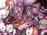  6+girls :d :o ^_^ abigail_williams_(fate/grand_order) ahoge banana bangs basket beret black_bow black_dress black_hat blanket blonde_hair blue_skirt bow brown_eyes caster_lily character_request cherry closed_eyes closed_mouth day dress euryale eyebrows_visible_through_hair fate/extra fate/stay_night fate_(series) feeding food fruit grin hair_between_eyes hair_bow hairband hat holding holding_food jack_the_ripper_(fate/apocrypha) jeanne_d&#039;arc_(fate)_(all) jeanne_d&#039;arc_alter_santa_lily lap_pillow long_hair long_sleeves lying multiple_girls nursery_rhyme_(fate/extra) on_side on_stomach open_mouth orange_bow outdoors parted_bangs parted_lips paul_bunyan_(fate/grand_order) petals picnic pink_hat pink_shirt purple_dress purple_hair sandwich shirt sidelocks silver_hair sitting sketch skirt sleeveless sleeveless_dress smile stheno strapless strapless_dress strawberry twintails very_long_hair violet_eyes wada_kazu white_dress white_hairband white_shirt wu_zetian_(fate/grand_order) 