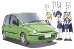  /\/\/\ 3girls anchovy anzio_school_uniform bangs beret black_footwear black_hat black_neckwear black_ribbon black_skirt blonde_hair braid car carpaccio closed_eyes commentary_request dress_shirt drill_hair eyebrows_visible_through_hair girls_und_panzer green_hair ground_vehicle hair_ribbon half-closed_eyes hands_on_hips hat highres loafers long_hair long_sleeves looking_at_another miniskirt minivan motion_blur motor_vehicle multiple_girls necktie open_mouth pantyhose pepperoni_(girls_und_panzer) pleated_skirt red_eyes ribbon school_uniform shadow shirt shoes short_hair side_braid simple_background skirt smile smug standing sweatdrop twin_drills twintails uona_telepin vehicle_request white_background white_legwear white_shirt |_| 