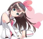  a.i._channel arm_warmers bangs bow brown_hair hair_bow hairband hayama_532 kizuna_ai lace lace-trimmed_sleeves lace-trimmed_thighhighs multicolored_hair pink_bow pink_hair pink_hairband pink_ribbon ribbon sailor_collar shirt shorts sleeveless sleeveless_shirt streaked_hair swept_bangs thigh-highs two-tone_hair virtual_youtuber white_shorts 