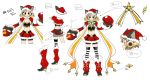  1girl animal_ears artist_request belt bike_shorts black_belt boxing_gloves breasts brown_hair character_sheet christmas from_behind full_body fur_trim hat highres large_breasts looking_at_viewer midriff navel profile red_skirt santa_hat senki_zesshou_symphogear senki_zesshou_symphogear_xd_unlimited short_hair simple_background skirt smile solo star striped striped_legwear studded_belt tachibana_hibiki_(symphogear) thigh_strap white_background 