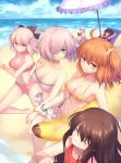  6+girls :d :o ^_^ bangs bare_arms bare_legs bare_shoulders barefoot beach beach_umbrella bikini bikini_skirt blue_eyes blue_sky blush book braid breasts brown_eyes brown_hair chair character_request cleavage closed_eyes clouds cloudy_sky collarbone commentary_request day eyebrows_visible_through_hair fate/grand_order fate_(series) frilled_umbrella frills from_above front-tie_bikini front-tie_top fujimaru_ritsuka_(female) gogatsu_fukuin hair_between_eyes hair_ornament hair_over_one_eye hair_scrunchie highres holding holding_book horizon inflatable_banana inflatable_toy koha-ace large_breasts long_hair lounge_chair lying mash_kyrielight multiple_girls ocean oda_nobunaga_(fate) okita_souji_(fate) on_back one-piece_swimsuit one_side_up open_book open_mouth outdoors pink_bikini purple_bikini purple_hair reading red_swimsuit running sand scathach_(fate/grand_order) scathach_(swimsuit_assassin)_(fate) school_swimsuit scrunchie side-tie_bikini sitting sky smile sunglasses swimsuit transparent umbrella very_long_hair violet_eyes water white_bikini white_school_swimsuit white_swimsuit wrist_grab yellow_bikini yellow_scrunchie 