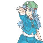  alternate_hair_length alternate_hairstyle blue_eyes blue_hair gloves hair_bobbles hair_ornament hat kawashiro_nitori key long_hair touhou two_side_up yuusha-chan_(gassaku_no_hito) 