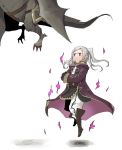  1girl cape dark_persona female_my_unit_(fire_emblem:_kakusei) fire_emblem fire_emblem:_kakusei fire_emblem_heroes full_body gimurei gloves hood long_hair mamkute my_unit_(fire_emblem:_kakusei) red_eyes robaco robe solo twintails white_background white_hair 