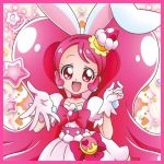  cure_whip happy long_hair pink_eyes pink_hair 