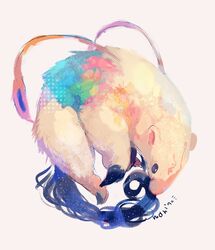  anteater artist_name black_eyes colorful commentary_request full_body manino_(mofuritaionaka) multicolored no_humans original signature 