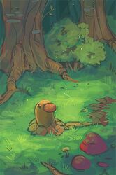  bummerdude bush commentary digging diglett gen_1_pokemon grass landscape looking_up mushroom outdoors pokemon scenery solo tree 